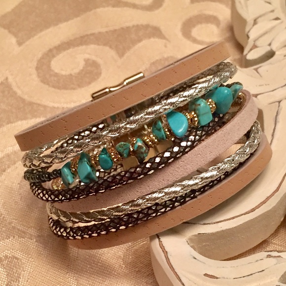 Boutique 47 Jewelry - Vegan leather - multi strand bracelet